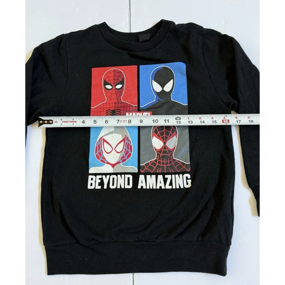 Youth Marvel Black Spider-Man Beyond Amazing Crew Sweater Size YM‎